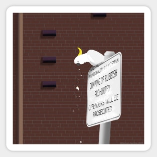 Littering Cockatoo Prohibited Sign Brick Wall Sticker